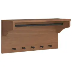 vidaXL Stenski obešalnik za plašče "SANDNES" 87x30x42 cm les borovega