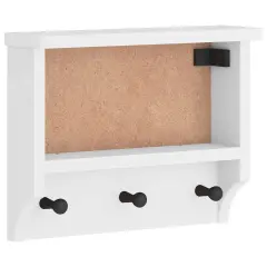 vidaXL Stenski obešalnik za plašče "SANDNES" bela 45x12x35 cm les bor