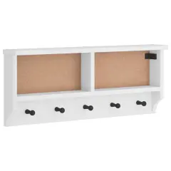 vidaXL Stenski obešalnik za plašče "SANDNES" bela 87x12x35 cm les bor