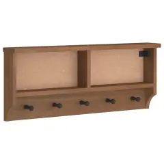 vidaXL Stenski obešalnik za plašče "SANDNES" 87x12x35 cm les borovega