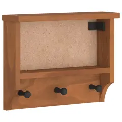 vidaXL Stenski obešalnik za plašče "SANDNES" 45x12x35 cm les borovega