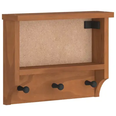 vidaXL Stenski obešalnik za plašče "SANDNES" 45x12x35 cm les borovega