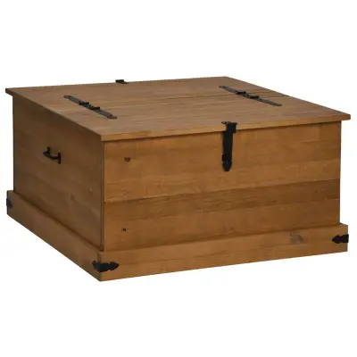vidaXL Skrinja za shranjevanje HALDEN 91x91x47 cm Masivni les, bor
