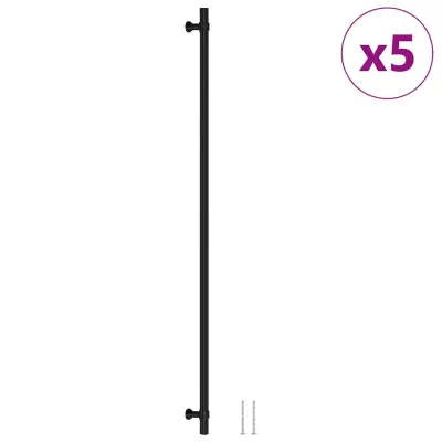 vidaXL Ročaji za omarico 5 kosov črni 480 mm nerjaveče jeklo
