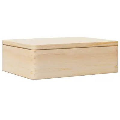 vidaXL Lesena škatla s pokrovom 40x30x13 cm masivni les borovega lesa