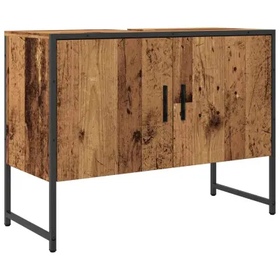 vidaXL Kopalniška omara za umivalnik Stari les 80x33x60 cm