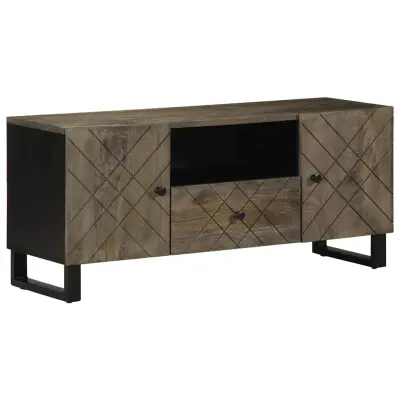 vidaXL TV omarica črna 105x33x46 cm trden mangov les