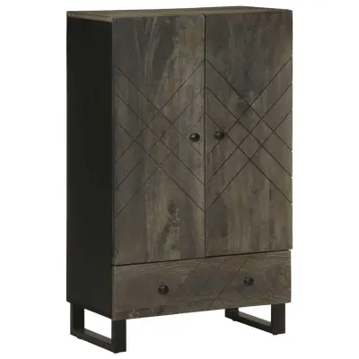 vidaXL Visoka omarica črna 60x33x100 cm trden mangov les