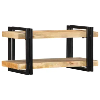 vidaXL Stenska polica 70x33x35 cm Masivni surovi les Mango