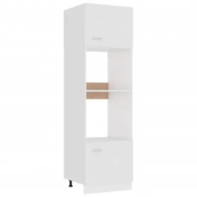 vidaXL Omarica za mikrovalovno pečico “Lyon” bela 60x57x207 cm