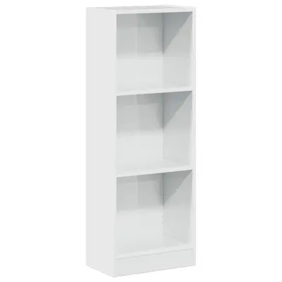 vidaXL Knjižna omara visok sijaj bela 40x24x109 cm inženirski les