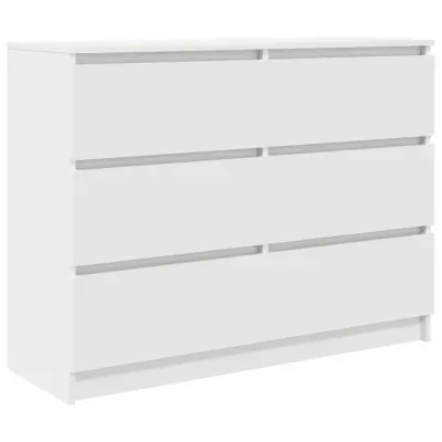 vidaXL Komoda bela 100x35x76 cm inženirski les