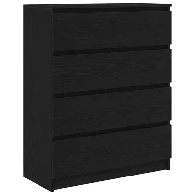 vidaXL Komoda črni hrast 80x35x99 cm inženirski les