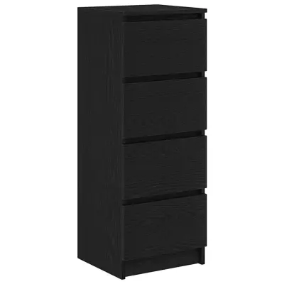 vidaXL Komoda črni hrast 37,5x35x99 cm inženirski les