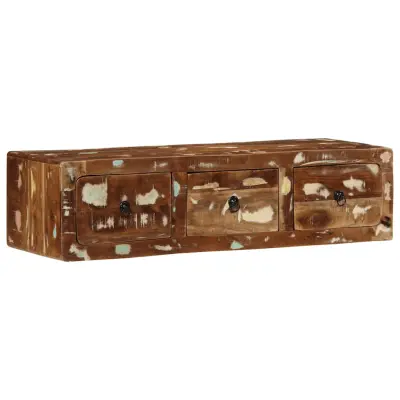 vidaXL Stenska TV omarica 100x32x25 cm masivni les obnovljen