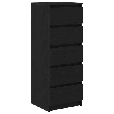 vidaXL Komoda s predali črna hrast 37,5x35x99 cm inženirski les