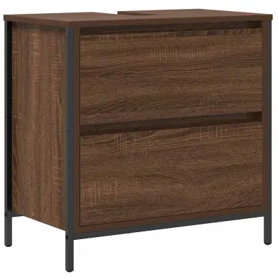vidaXL Kopalniška omarica s predali rjavega hrasta 60x34,5x60 cm