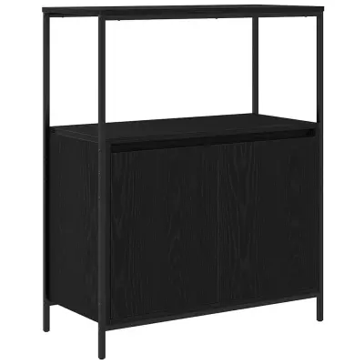 vidaXL Kopalniška omarica s policami črni hrast 76,5x35x95 cm