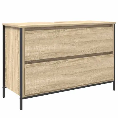 vidaXL Kopalniška omarica s predali sonoma hrast 90x34,5x60 cm