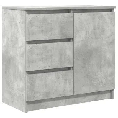 vidaXL Komoda s predalom betonsko siva 71x35x65 cm inženirski les