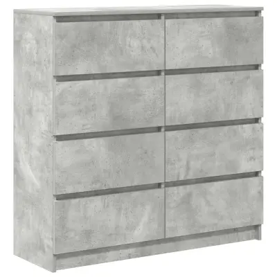 vidaXL Komoda betonsko siva 100x35x99 cm inženirski les