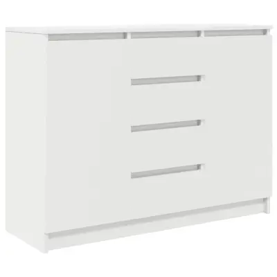 vidaXL Komoda s predali bela 100,5x35x76 cm inženirski les