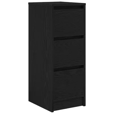 vidaXL Komoda črni hrast 29,5x34x76 cm inženirski les