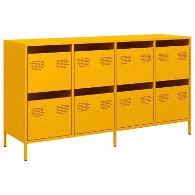 vidaXL Komoda gorčično rumena 135x39x73,5 cm hladno valjano jeklo