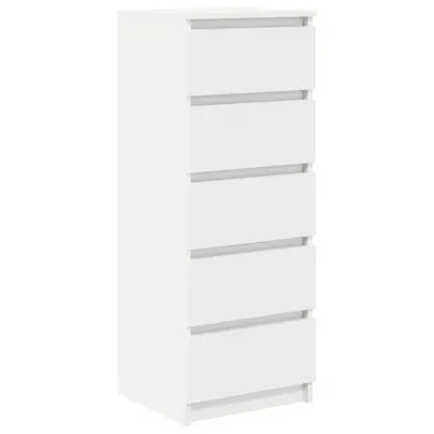 vidaXL Komoda s predali bela 37,5x35x99 cm inženirski les
