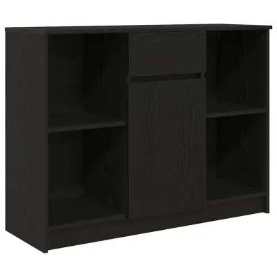 vidaXL Komoda s predalom črna hrast 101x35x76 cm inženirski les