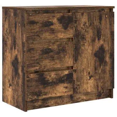 vidaXL Komoda s predalom dimljeni hrast 71x35x65 cm inženirski les