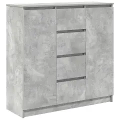vidaXL Komoda s predali betonsko siva 100,5x35x98,5 cm inženirski les