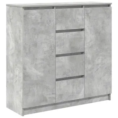 vidaXL Komoda s predali betonsko siva 100,5x35x98,5 cm inženirski les