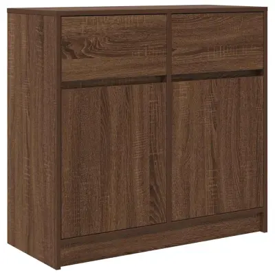 vidaXL Komoda s predalom rjavega hrasta 80x34x76 cm inženirski les