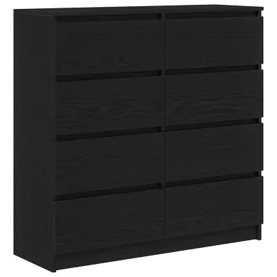 vidaXL Komoda črni hrast 100x35x99 cm inženirski les