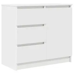 vidaXL Komoda s predalom bela 71x35x65 cm inženirski les