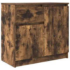 vidaXL Komoda s predalom dimljeni hrast 71x35x65 cm inženirski les