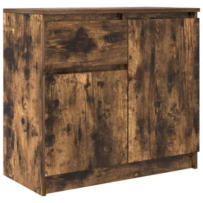 vidaXL Komoda s predalom dimljeni hrast 71x35x65 cm inženirski les