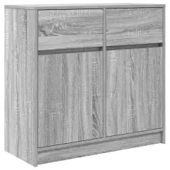 vidaXL Komoda s predalom siva sonoma 80x34x76 cm inženirski les