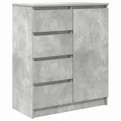 vidaXL Komoda s predali betonsko siva 71x35x84 cm inženirski les