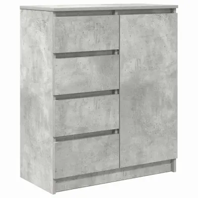 vidaXL Komoda s predali betonsko siva 71x35x84 cm inženirski les