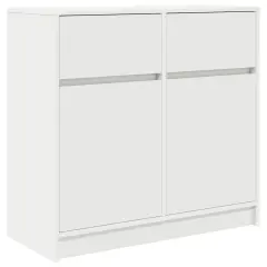 vidaXL Komoda s predalom bela 80x34x76 cm inženirski les