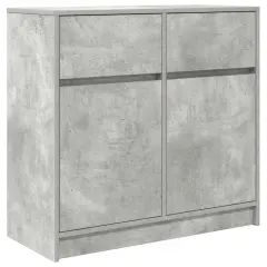 vidaXL Komoda s predalom betonsko siva 80x34x76 cm inženirski les