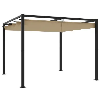 vidaXL Vrtni gazebo z zložljivo streho Taupe 3x3 m Steel