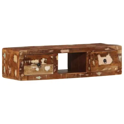 vidaXL Stenska TV omarica 100x32x25 cm masivni les obnovljen
