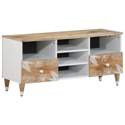 vidaXL TV omarica 100x33,5x46 cm Masivni les Mango
