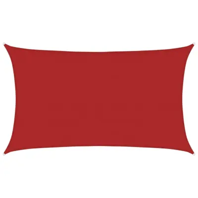 vidaXL Senčno jadro 160 g/m² rdeča 5x8 m HDPE