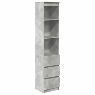 vidaXL Visoka omara betonsko siva 37,5x35x180 cm inženirski les