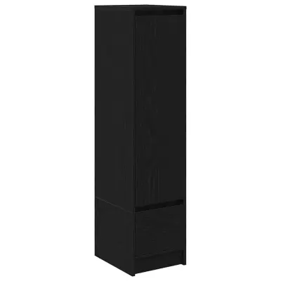 vidaXL Visoka omara črni hrast 29,5x34x119,5 cm inženirski les
