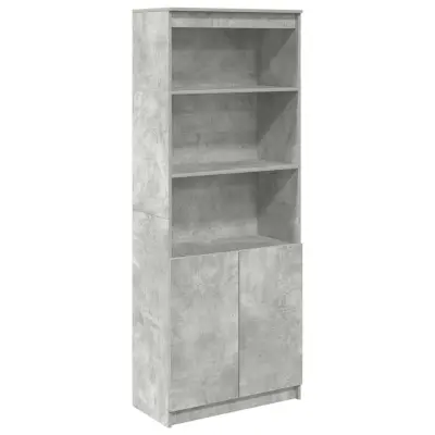 vidaXL Visoka omara betonsko siva 70x35x180 cm inženirski les